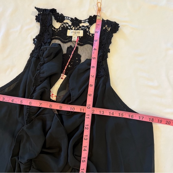 NEW NWT Umgee Embroidered Lace Ruffle Sheer Cardigan Vest Shawl Size M/L - Picture 15 of 16